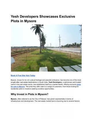 yesh developers showcases exclusive plots