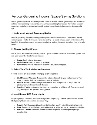 Vertical Gardening Indoors_ Space-Saving Solutions