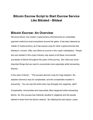 Bitcoin Escrow Script PDF