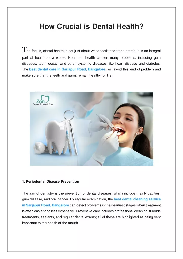 how crucial is dental health