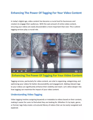 Enhancing The Power Of Tagging For Your Video Content