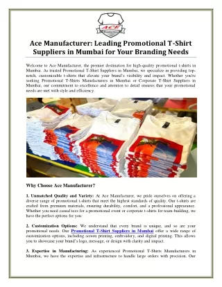 Promotional Tshirt Suppliers and Manufacturers in Mumbai for Corporate Needs