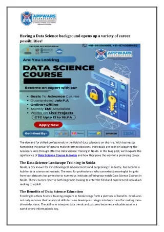 having a data science background opens