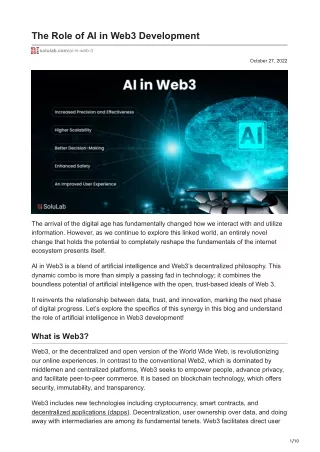 the role of ai in web3 development