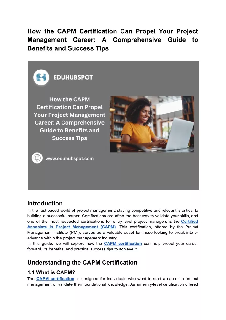 how the capm certification can propel your