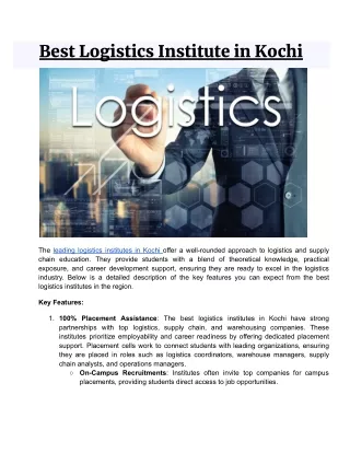 Best Logistics Institute in Kochi, Kerala (1)