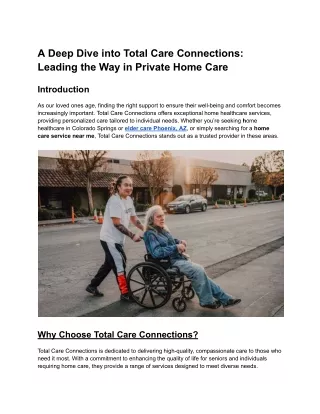 A Deep Dive into Total Care Connections_ Leading the Way in Private Home Care