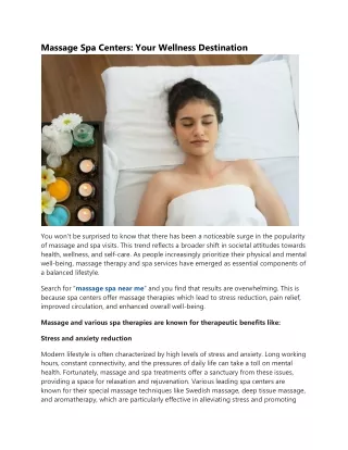 Contour Day Spa: Luxurious Massage Spa Near You for Ultimate Relaxation