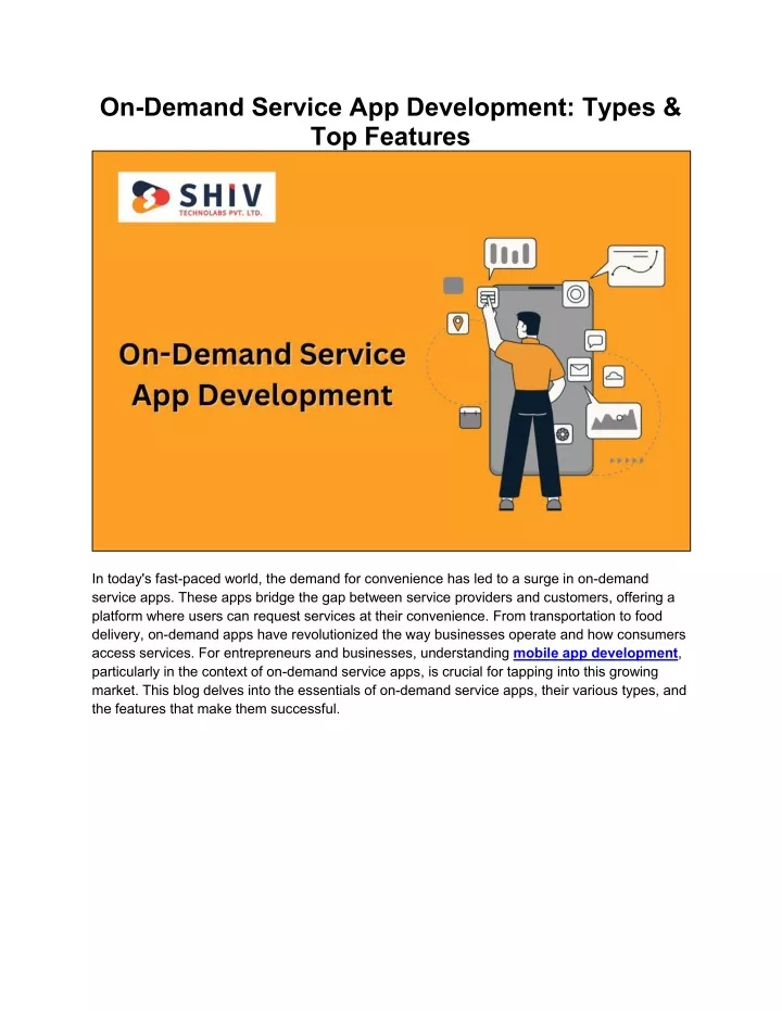 on demand service app development types