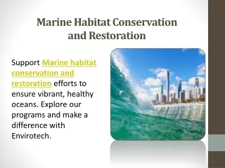 Marine Habitat Conservation and Restoration