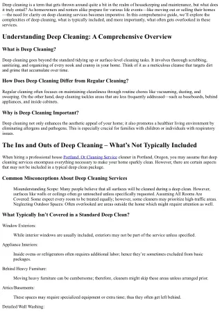 deep cleaning is a term that gets thrown around