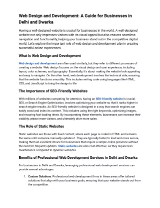 web design and development a guide for businesses