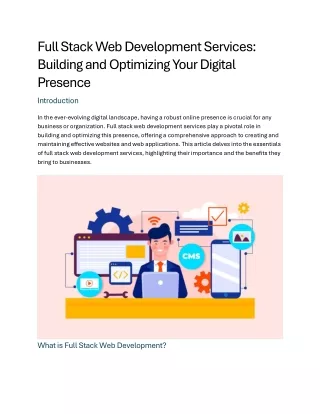 Full Stack Web Development Services: Building and Optimizing Your Digital Presen
