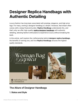 designer replica handbags with authentic detailing