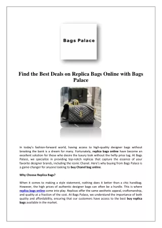 Buy Best Replica Bags Online, Designer Bags - Bags Palace