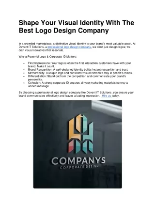 shape your visual identity with the best logo