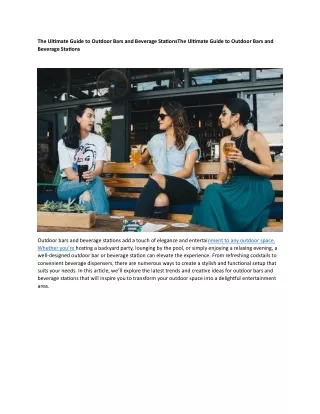 The Ultimate Guide to Outdoor Bars and Beverage StationsThe Ultimate Guide to Outdoor Bars and Beverage Stations