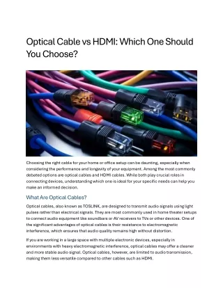 Optical Cable vs HDMI