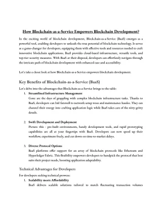 How Blockchain-as-a-Service Empowers Blockchain Development_