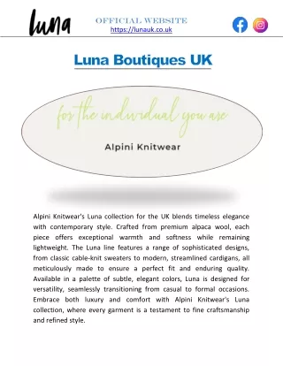 Alpini Knitwear Collection – Premium Sweaters & Cardigans | Luna Boutiques UK