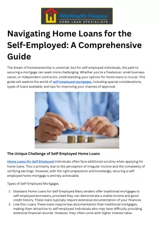 Self Employed Home Mortgage