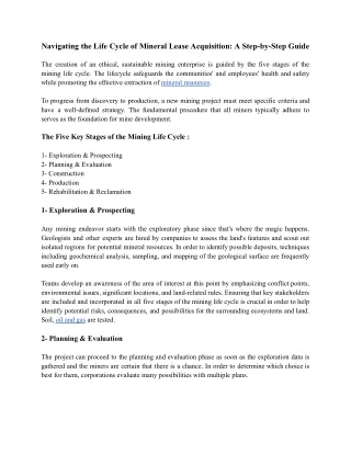 Navigating the Life Cycle of Mineral Lease Acquisition_ A Step-by-Step Guide