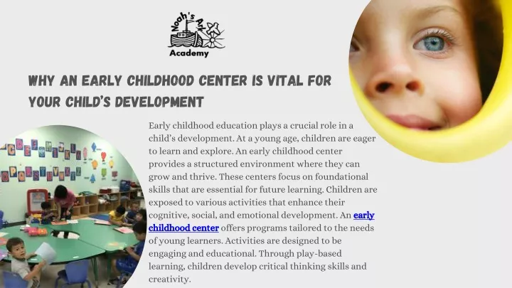 why an early childhood center is vital for your