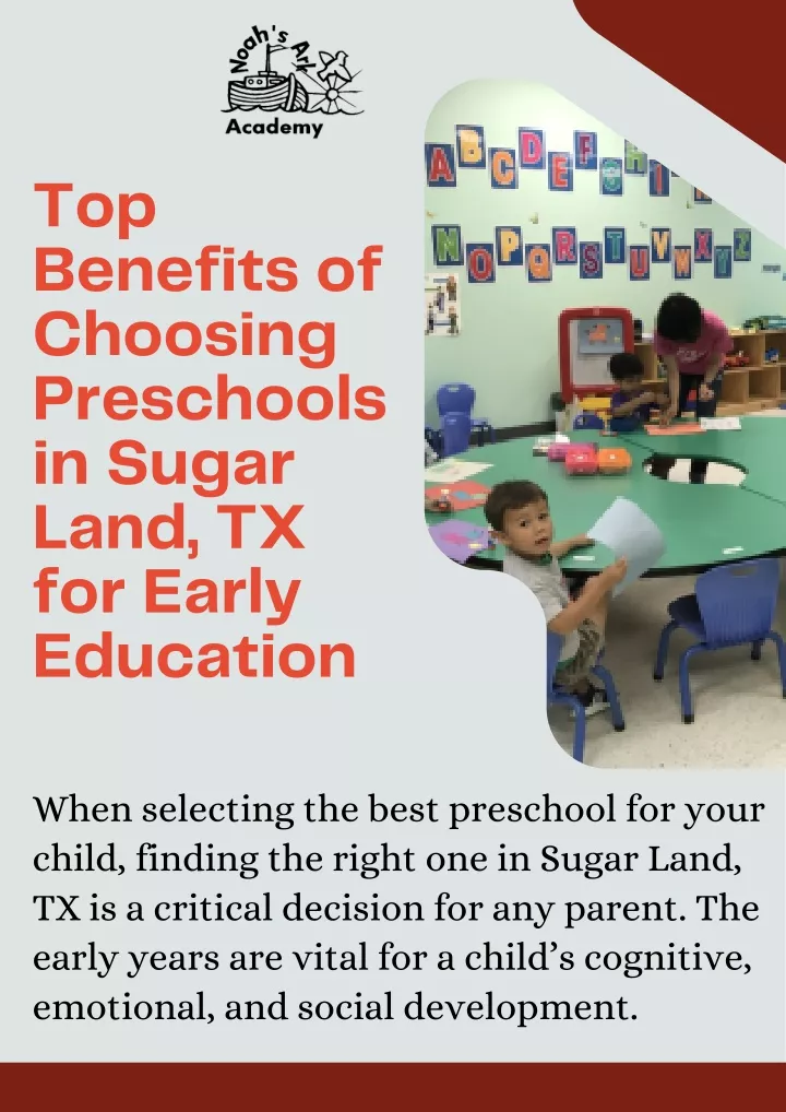 top benefits of choosing preschools in sugar land