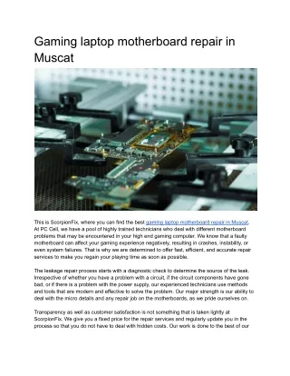 Gaming laptop motherboard repair in Muscat