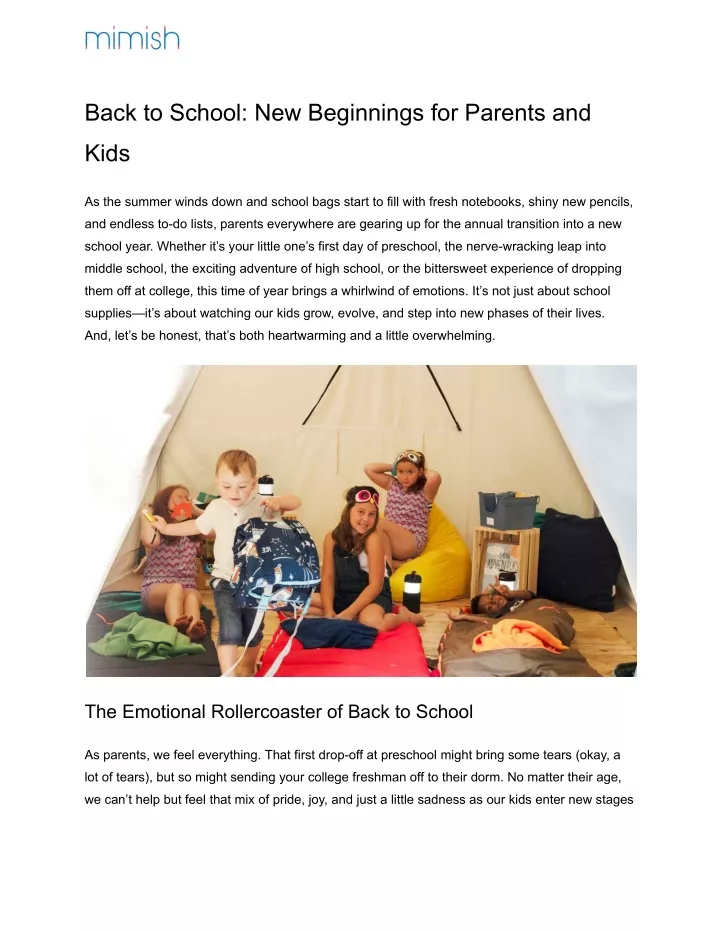 back to school new beginnings for parents and