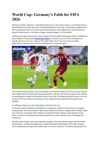 world cup germany s faith for fifa 2026