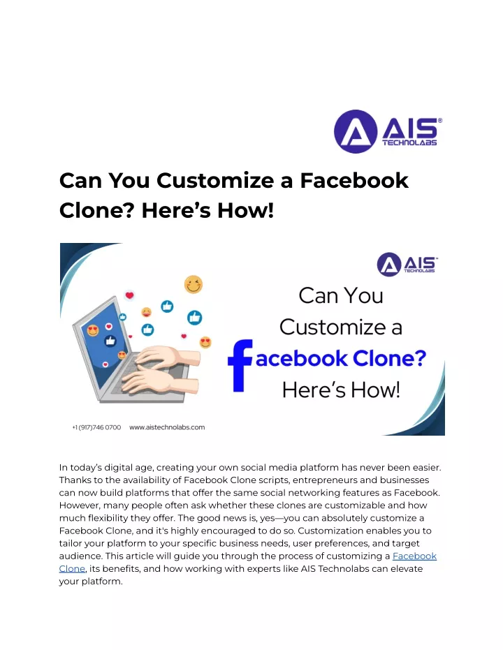 can you customize a facebook clone here s how