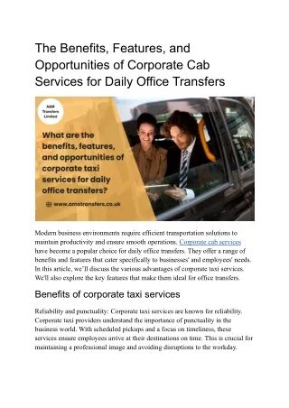 The Benefits, Features, and Opportunities of Corporate Cab Services for Daily Office Transfers (1)