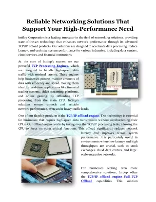 Reliable Networking Solutions That Support Your High-Performance Need