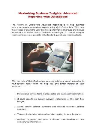 Maximizing Business Insights: Advanced Reporting with QuickBooks