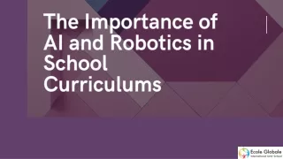 The Importance of AI and Robotics in School Curriculums