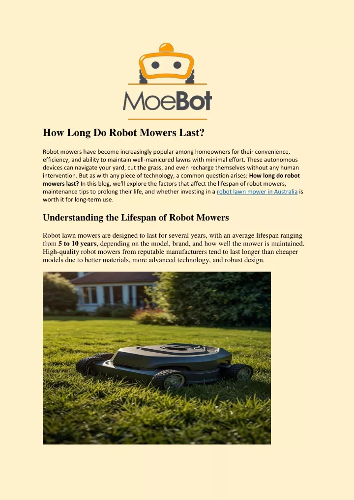 how long do robot mowers last