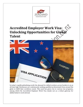 Accredited Employer Work Visa: Unlocking Opportunities for Global Talent