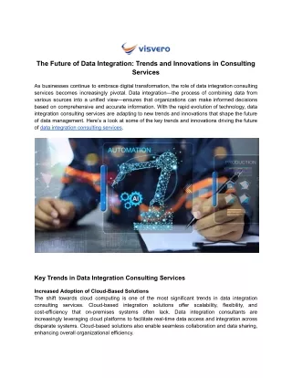 The Future of Data Integration: Trends and Innovations in Consulting Services