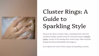 cluster rings a guide to sparkling style