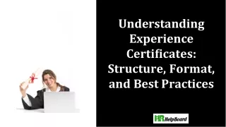 understanding experience certi cates structure