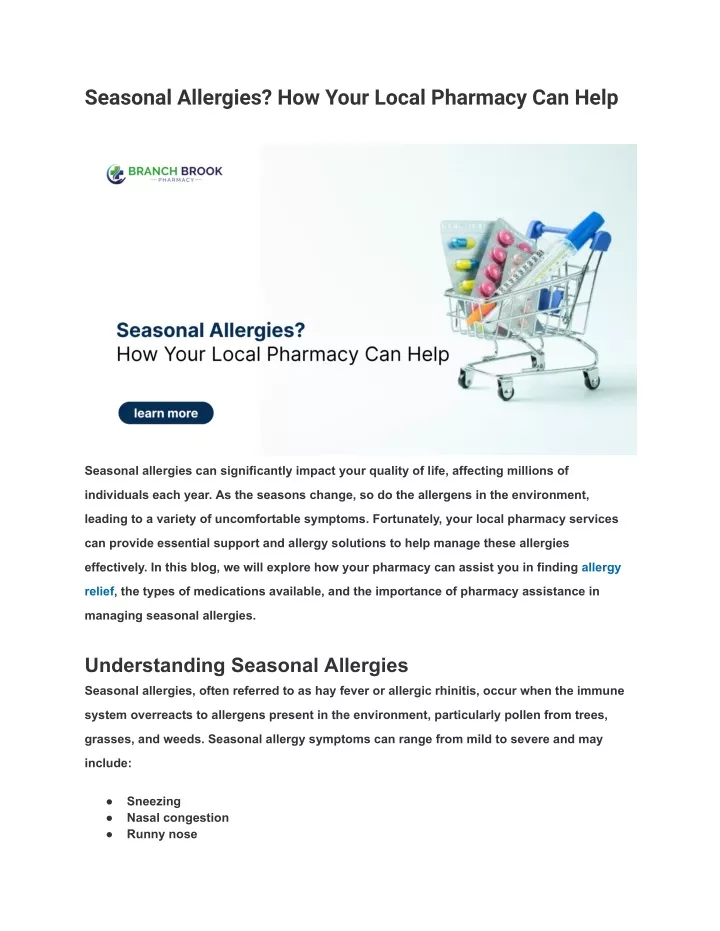 seasonal allergies how your local pharmacy