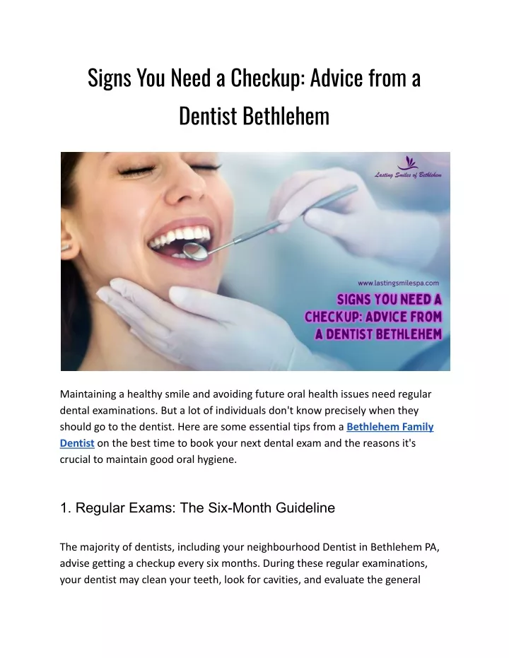 signs you need a checkup advice from a dentist