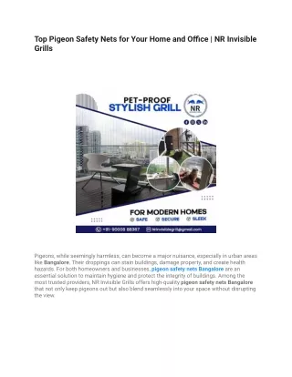 Top Pigeon Safety Nets for Your Home and Office _ NR Invisible Grills