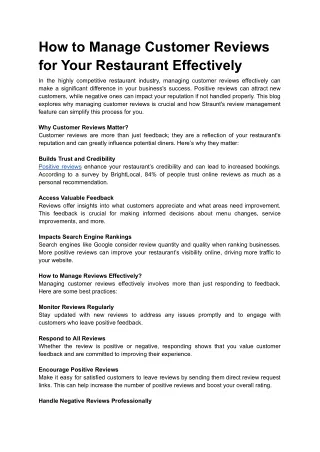 how to manage customer reviews for your