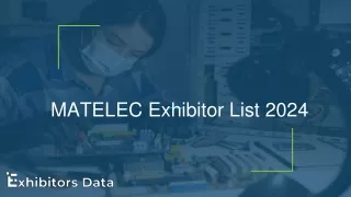 MATELEC Exhibitor List 2024