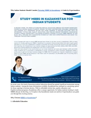 Study MBBS in Kazakhstan For Indian Students-expertmedicos