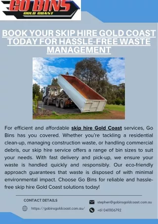 Book Your Skip Hire Gold Coast Today for Hassle-Free Waste Management