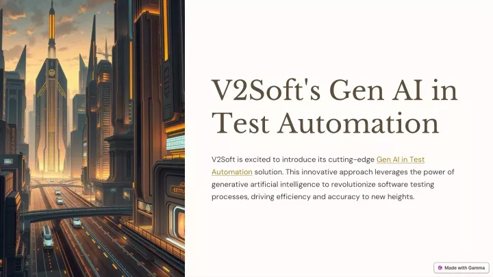 v2soft s gen ai in test automation