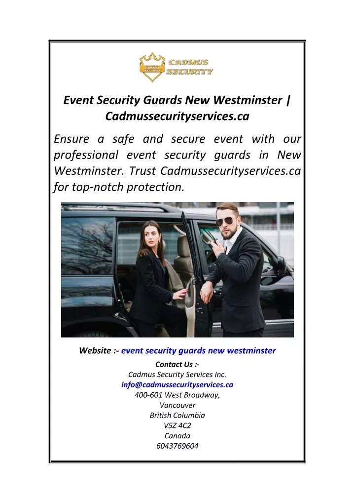 event security guards new westminster